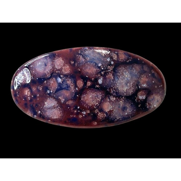 Vtg Hand Painted Cosmic Oval Hair Clip Barrette 1990s - Picture 6 of 6